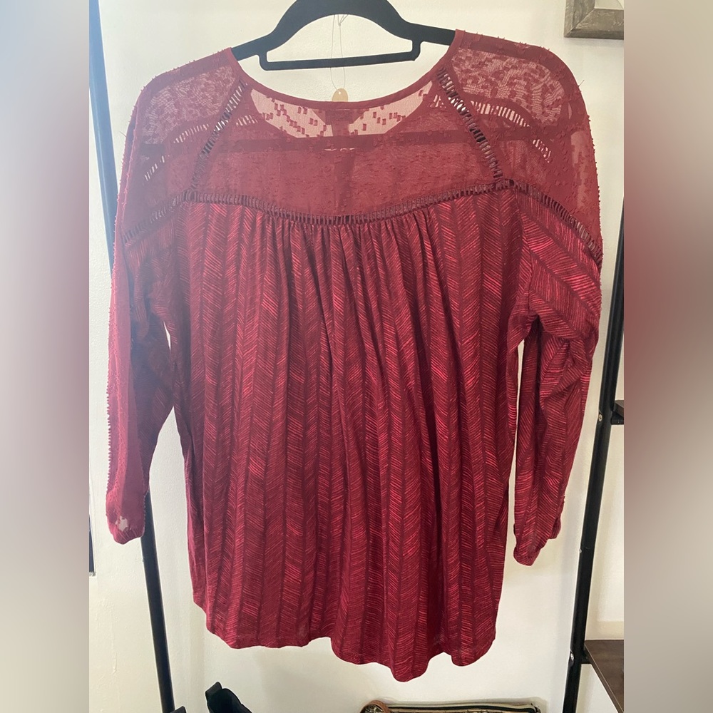 Lucky Brand burgundy blouse